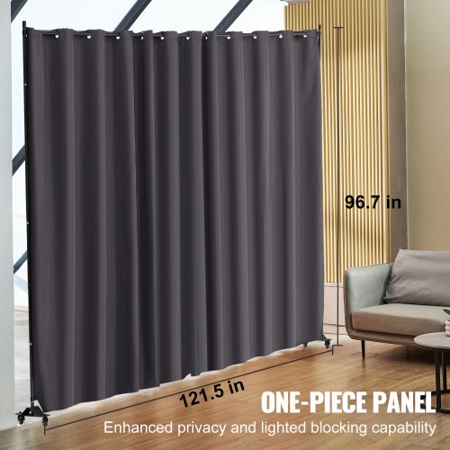 Room Divider Bärbar panel Rumsavdelare med hjul Sekretessskärm Grå |  EU