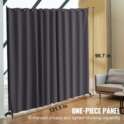 Room Divider Bärbar panel Rumsavdelare med hjul Sekretessskärm Grå |  EU