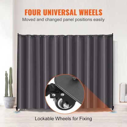Room Divider Bärbar panel Rumsavdelare med hjul Sekretessskärm Grå |  EU