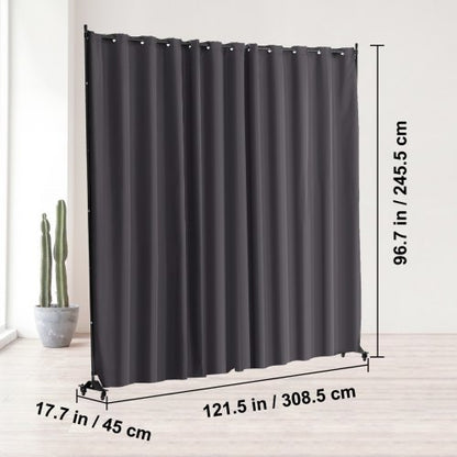 Room Divider Bärbar panel Rumsavdelare med hjul Sekretessskärm Grå |  EU