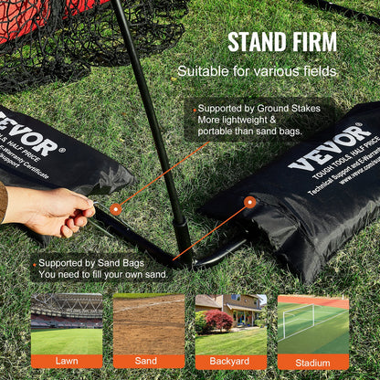 9-Hole Baseball Net, 49"x42" Softball Baseball Training Equipment for Batting Practice, Portable Quick Assembly Coach Aid with Carrying Bag, Strike Zone, Ground Stakes, for Youth Adults