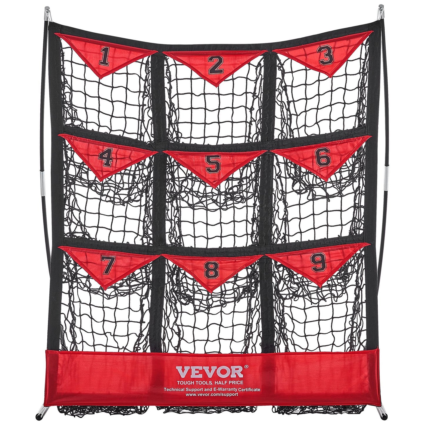 9-Hole Baseball Net, 49"x42" Softball Baseball Training Equipment for Batting Practice, Portable Quick Assembly Coach Aid with Carrying Bag, Strike Zone, Ground Stakes, for Youth Adults