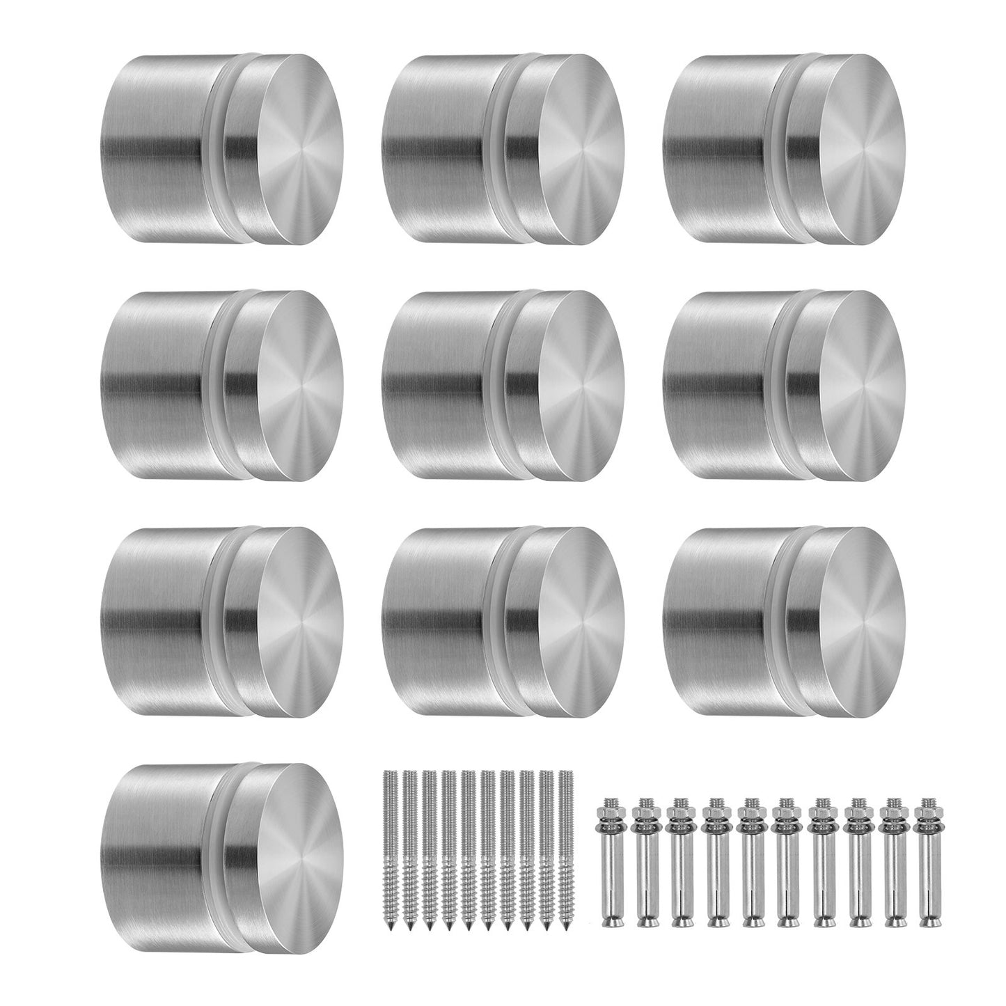 Glasklämma 10 ST Fyrkantigt räckesfäste för 0,31"-0,62" Glas Silver