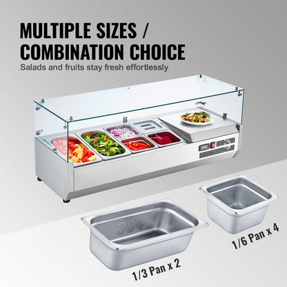 Bänkskiva kylsallad Pizza Prep Station 140 W Glas Guard CE