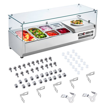 Bänkskiva kylsallad Pizza Prep Station 140 W Glas Guard CE