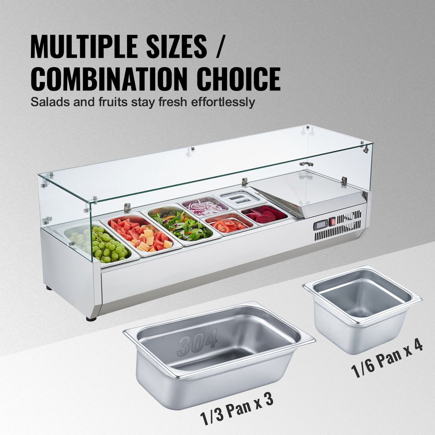 Bänkskiva kylsallad Pizza Prep Station 150 W Glas Guard CE
