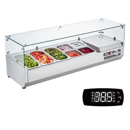 Bänkskiva kylsallad Pizza Prep Station 150 W Glas Guard CE