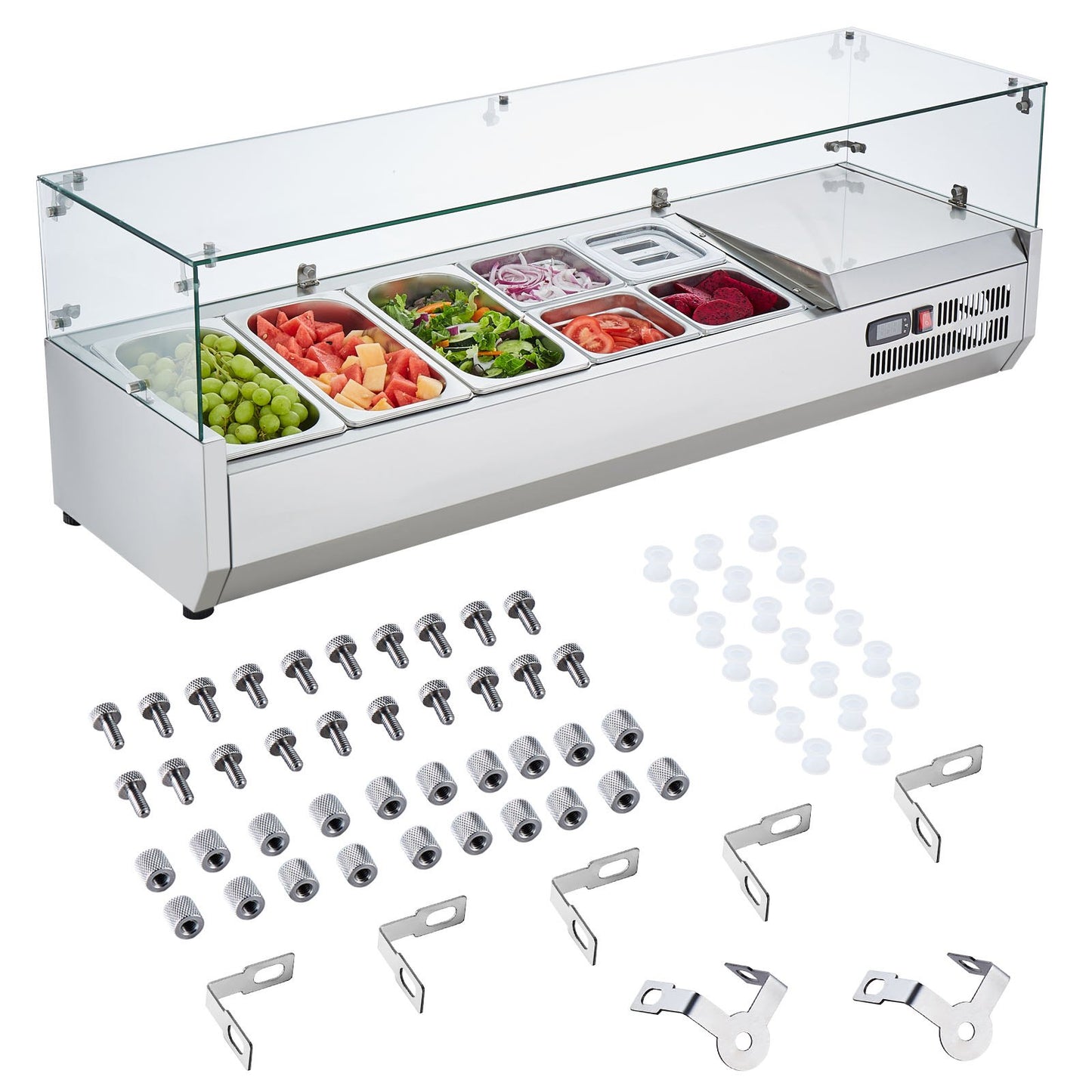 Bänkskiva kylsallad Pizza Prep Station 150 W Glas Guard CE