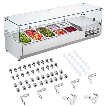 Bänkskiva kylsallad Pizza Prep Station 150 W Glas Guard CE