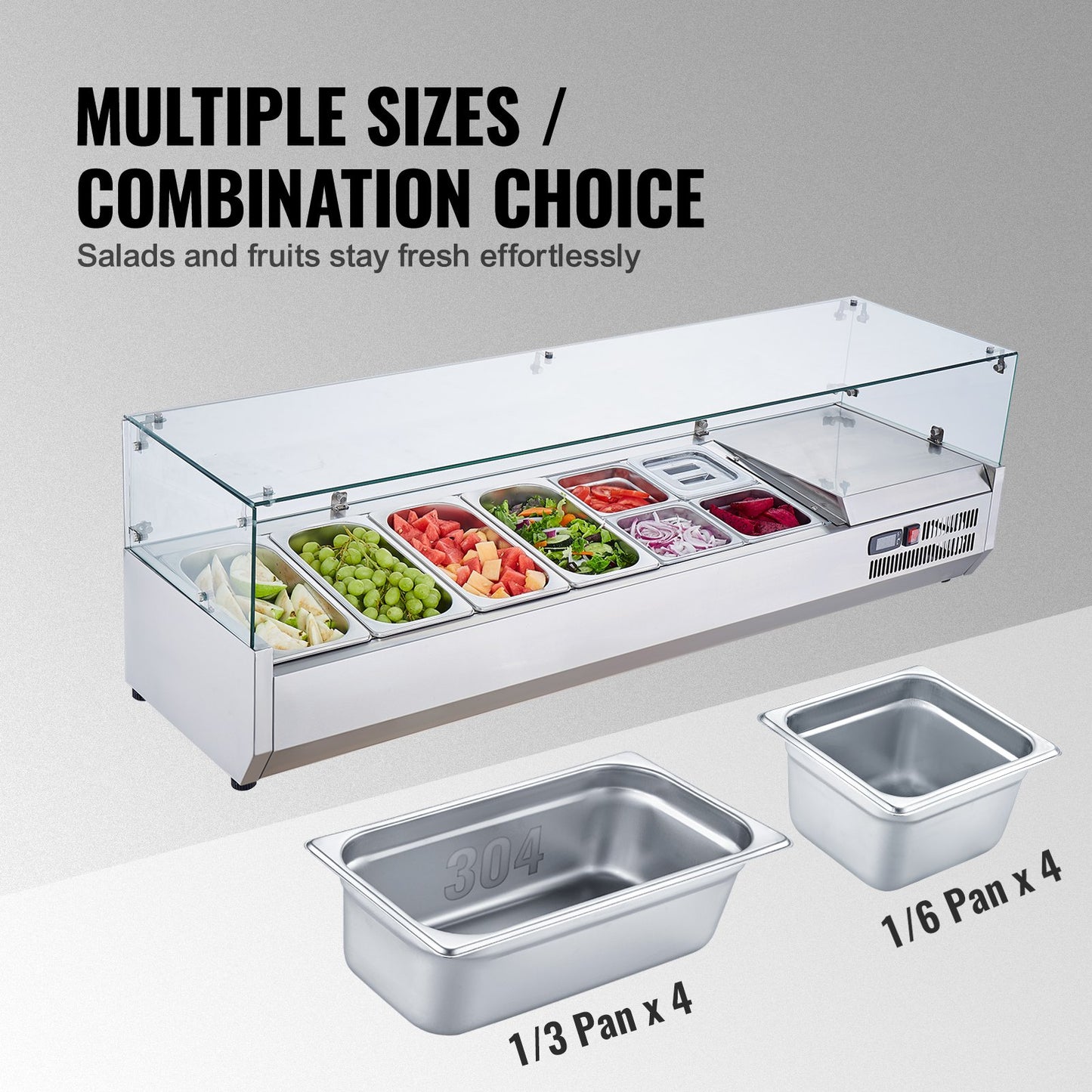 Bänkskiva kylsallad Pizza Prep Station 155 W Glas Guard CE