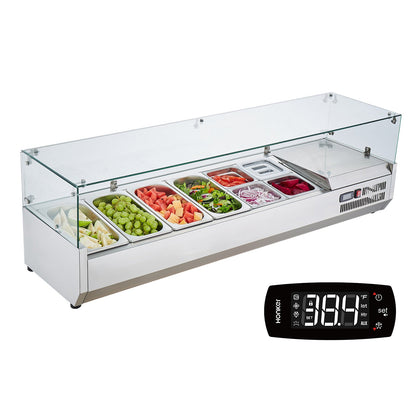 Bänkskiva kylsallad Pizza Prep Station 155 W Glas Guard CE