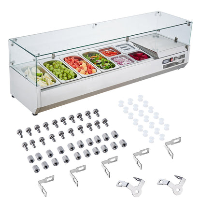 Bänkskiva kylsallad Pizza Prep Station 155 W Glas Guard CE