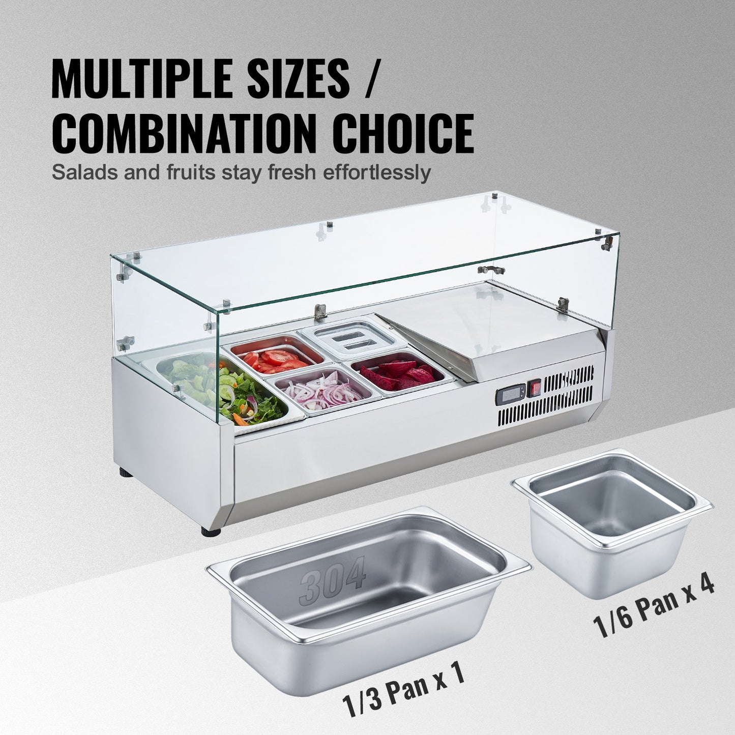 Bänkskiva kylsallad Pizza Prep Station 140 W Glas Guard CE