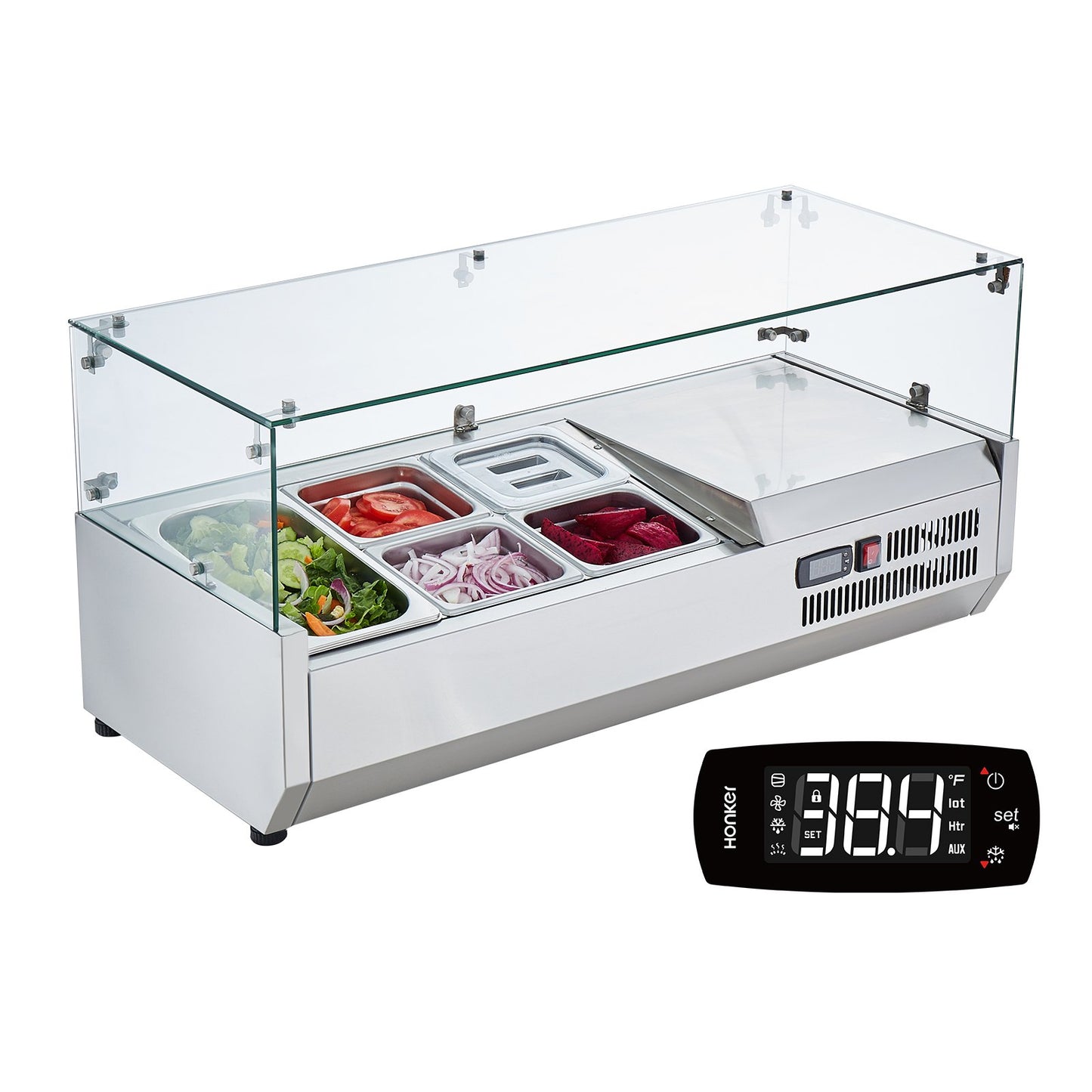 Bänkskiva kylsallad Pizza Prep Station 140 W Glas Guard CE