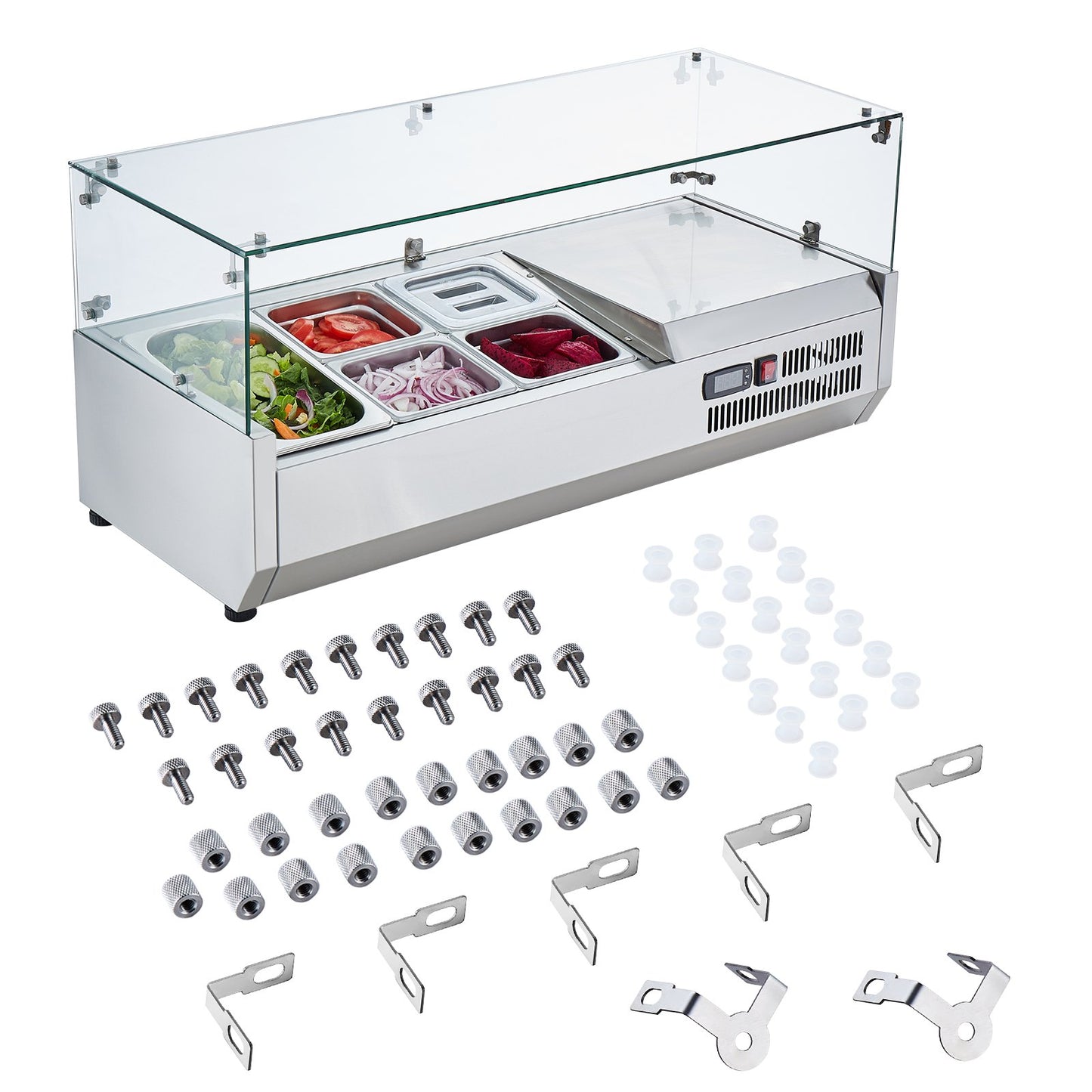 Bänkskiva kylsallad Pizza Prep Station 140 W Glas Guard CE