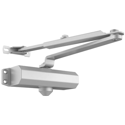 Dörrstängare, Automatisk Dörrstängare Kommersiell eller bostadsanvändning för Dörrvikter 68 kg, Justerbar Storlek Hydraulisk buffert Dörrstängare Kraftig gjuten aluminiumkropp, Enkel installation, Silver