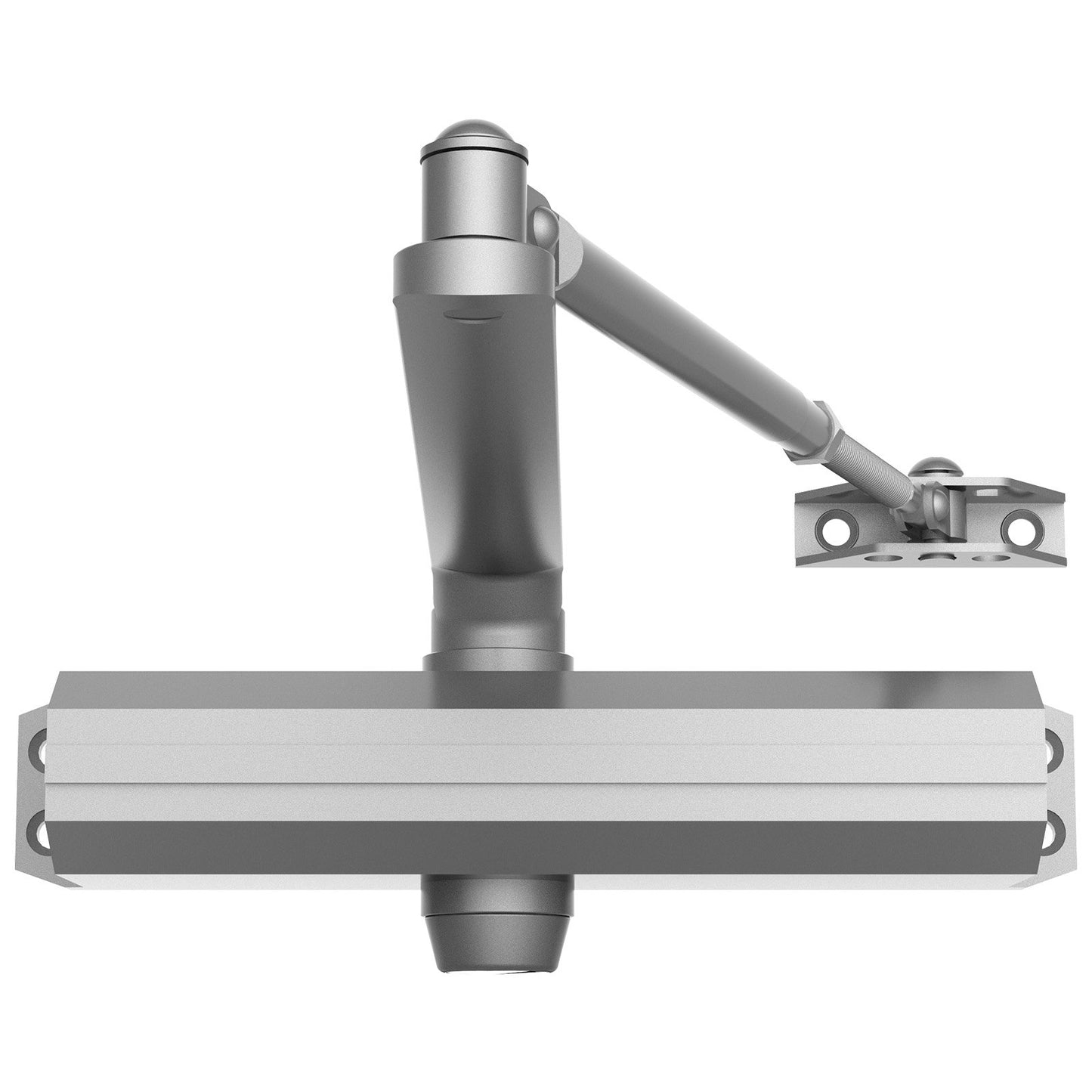 Dörrstängare, Automatisk Dörrstängare Kommersiell eller bostadsanvändning för Dörrvikter 120 kg, Justerbar storlek Hydraulisk buffert Dörrstängare Kraftig gjuten aluminiumkropp, Enkel installation, Silver