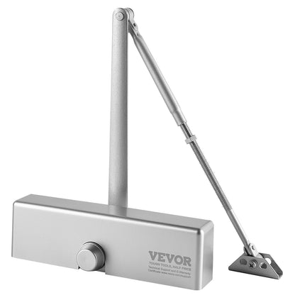 Dörrstängare, Automatisk Dörrstängare Kommersiell eller bostadsanvändning för Dörrvikter 120 kg, Justerbar storlek Hydraulisk buffert Dörrstängare Kraftig gjuten aluminiumkropp, Enkel installation, Silver