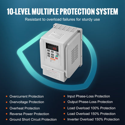 VFD 2,2 kW 10 A 3 PS Frequenzumrichter zur 3-Phasen-Motordrehzahlregelung