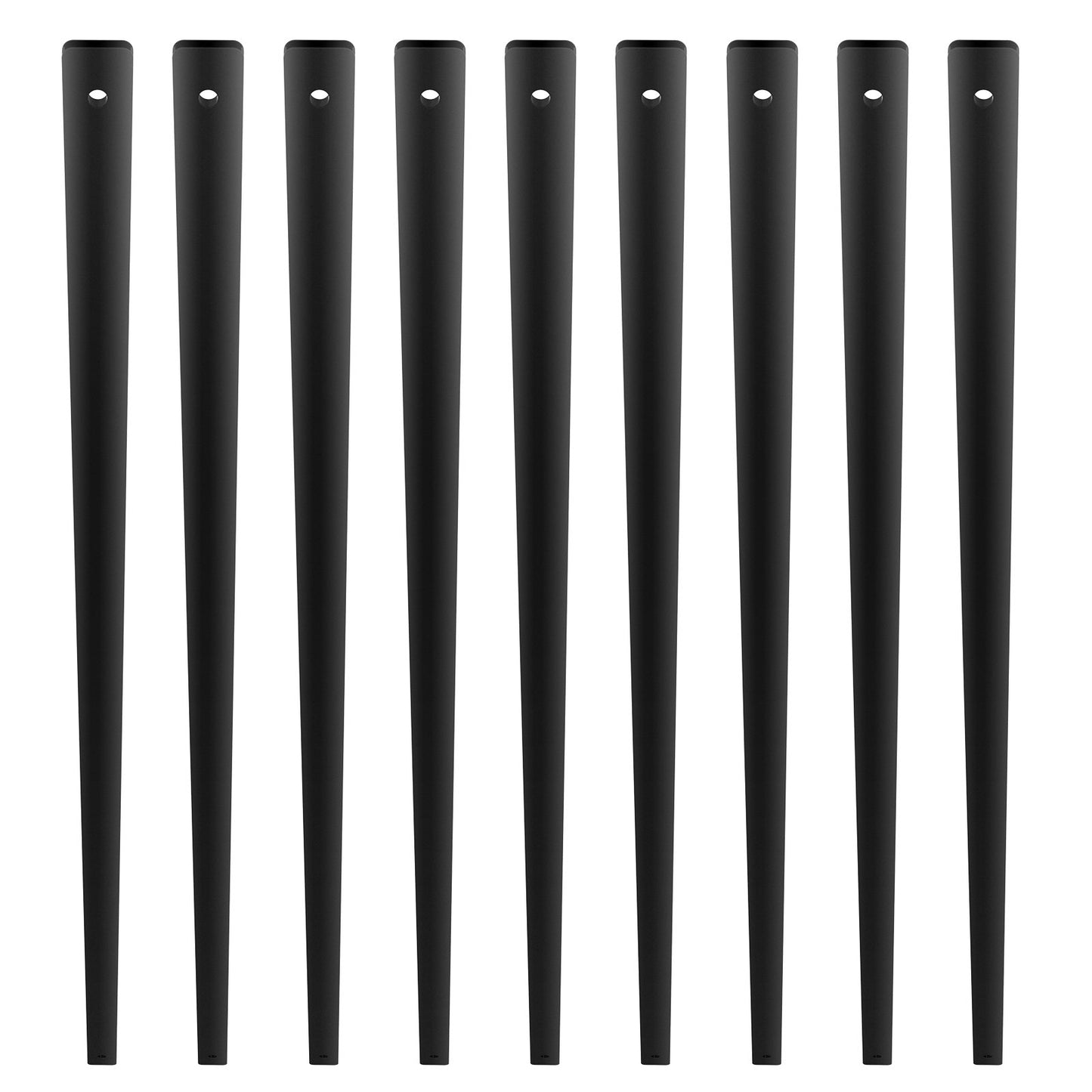 Metallbaluster für Treppen, 82,9 x 2,5 cm, flache dekorative Geländerspindeln aus Aluminiumlegierung, 51er-Packung Deckgeländer mit Schrauben, klassisches hohles Deckgeländer, satinschwarz pulverbeschichtet für die Veranda