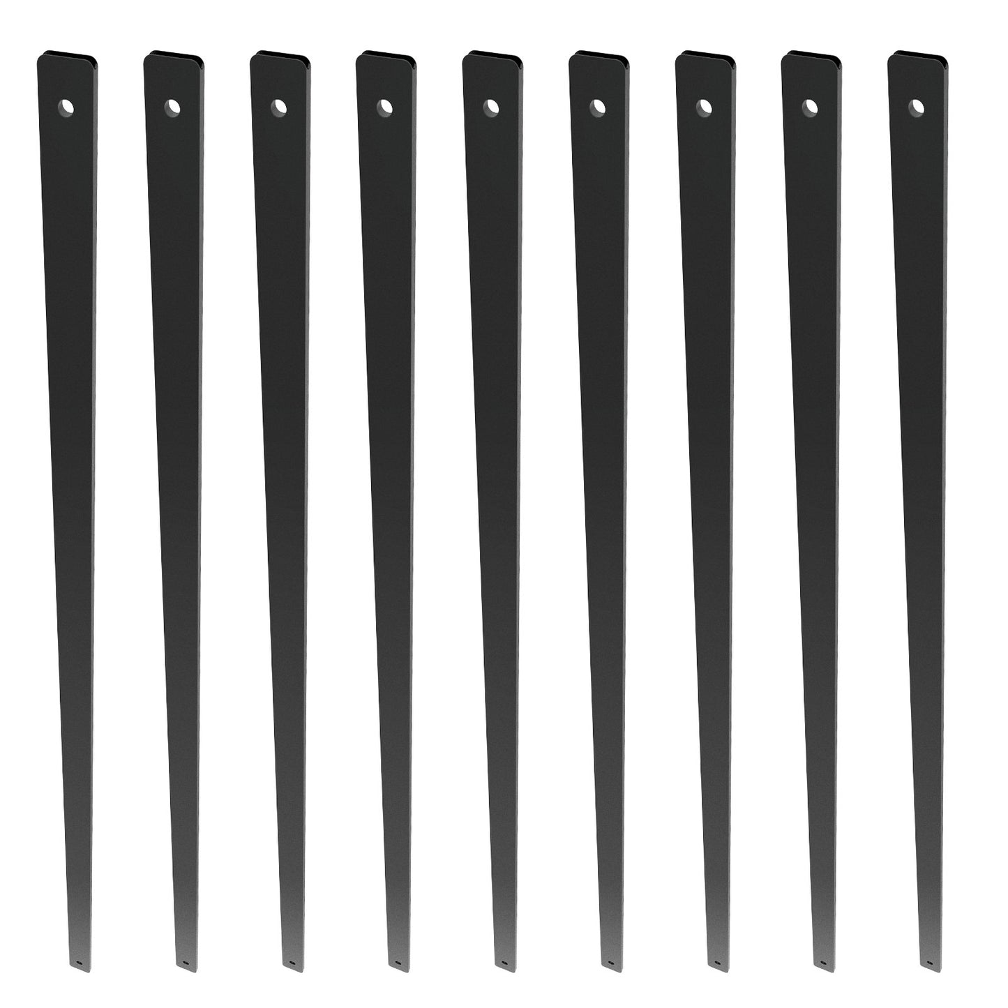 Metallbaluster für Treppen, 82,9 x 2,5 cm, flache dekorative Geländerspindeln aus Aluminiumlegierung, 51er-Packung Deckgeländer mit Schrauben, klassisches hohles Deckgeländer, satinschwarz pulverbeschichtet für die Veranda