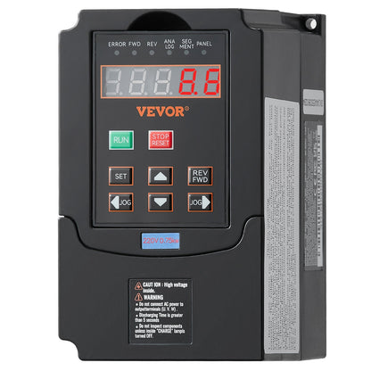 VFD 1HP 0.75KW 3.5Ampere 220V 1- or 3-phase input to 3-phase output 0-400Hz