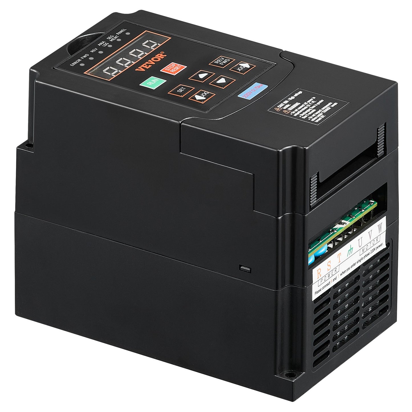 VFD 1HP 0.75KW 3.5Ampere 220V 1- or 3-phase input to 3-phase output 0-400Hz