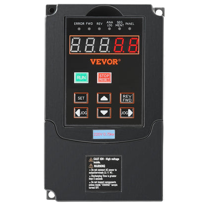 VFD 1HP 0.75KW 3.5Ampere 220V 1- or 3-phase input to 3-phase output 0-400Hz