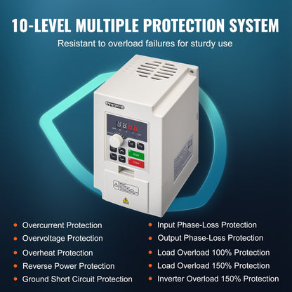 VFD 3HP 2,2KW 5A 3 Fas AC 380V Ingång till 3 Fas 0-380V Utgång 0-2000Hz