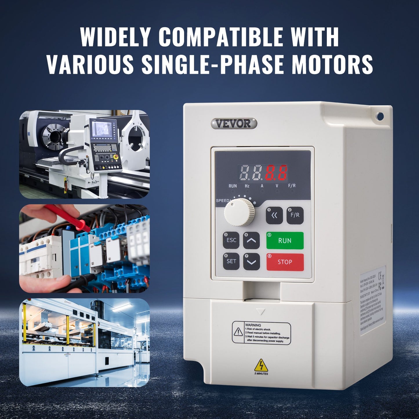 VFD 4HP 3KW 14A 1 or 3 Phase AC 220V Input to 3 Phase AC 0~220V Output