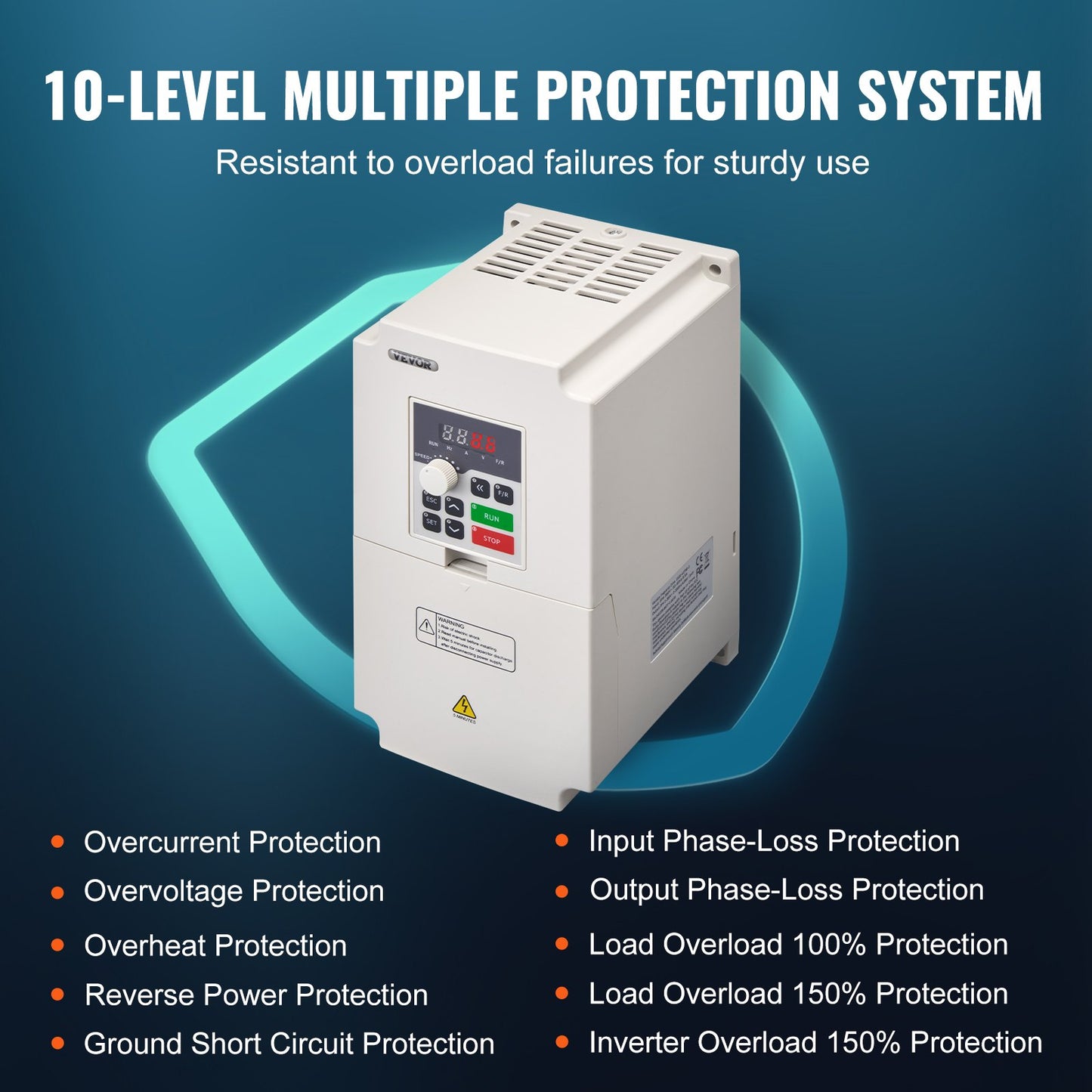 VFD 5HP 4KW 8.5A 3 Fas AC 380V Ingång till 3 Fas 0-380V Utgång 0-2000Hz