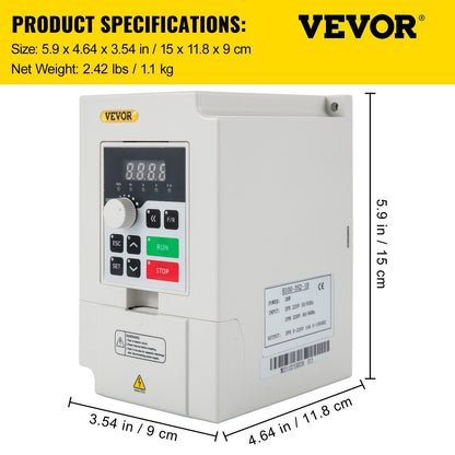 Frekvensomriktare, AC 220V ingång 3KW variabel frekvens CNC-frekvensomvandlare, VFD 4HP 1 eller 3-fas ingång, 3-fas utgång, CNC-motorväxelriktare för motorvarvtalsreglering