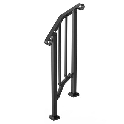 1-2-stegs ledstänger för utomhus för seniorer Verandadäck Retro Arch Black