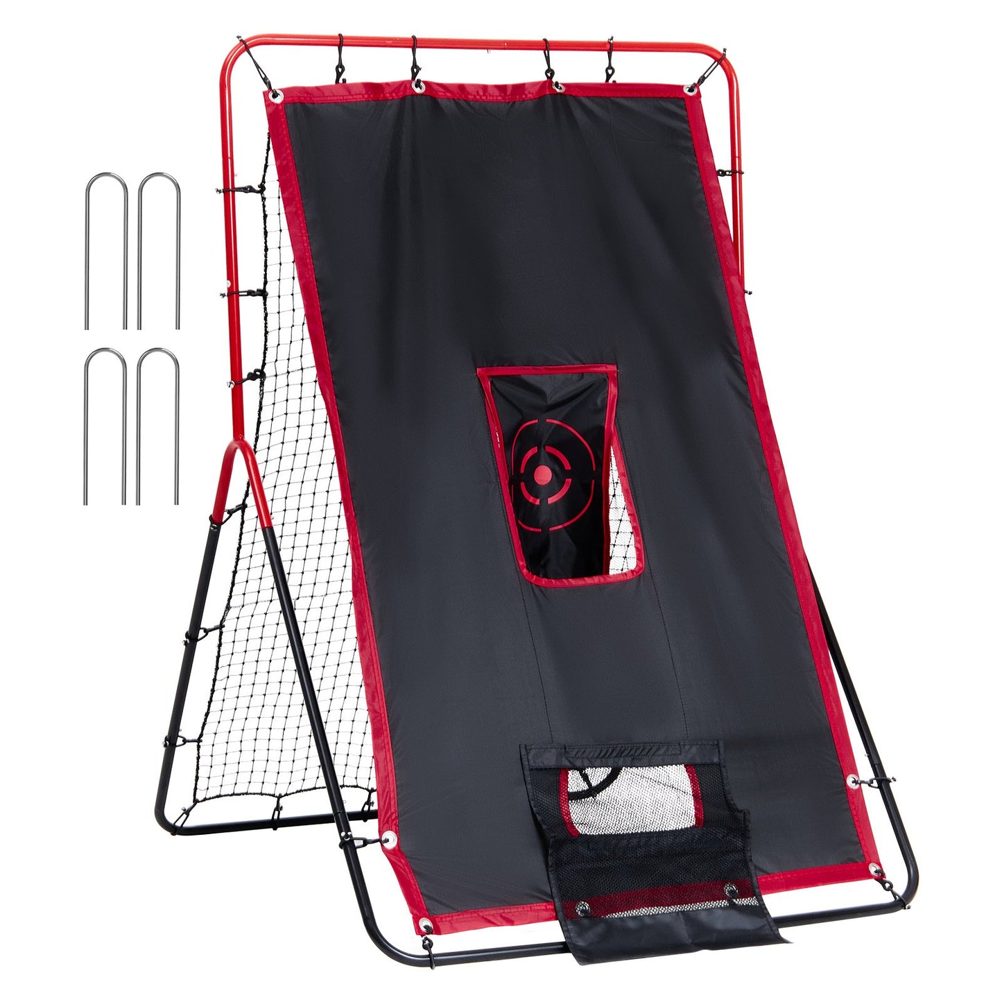 Baseball and Softball Rebounder Net 3x4.5 ft. 2-in-1 Switch Hitter Pitch