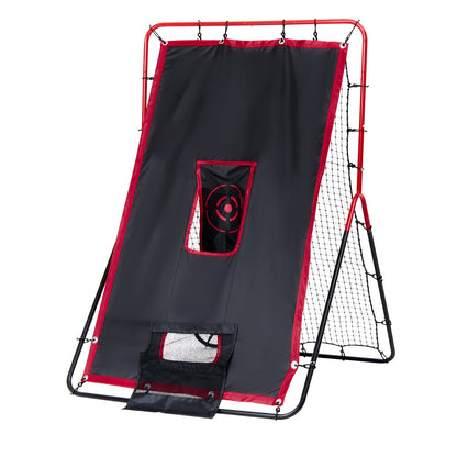 Baseball and Softball Rebounder Net 3x4.5 ft. 2-in-1 Switch Hitter Pitch