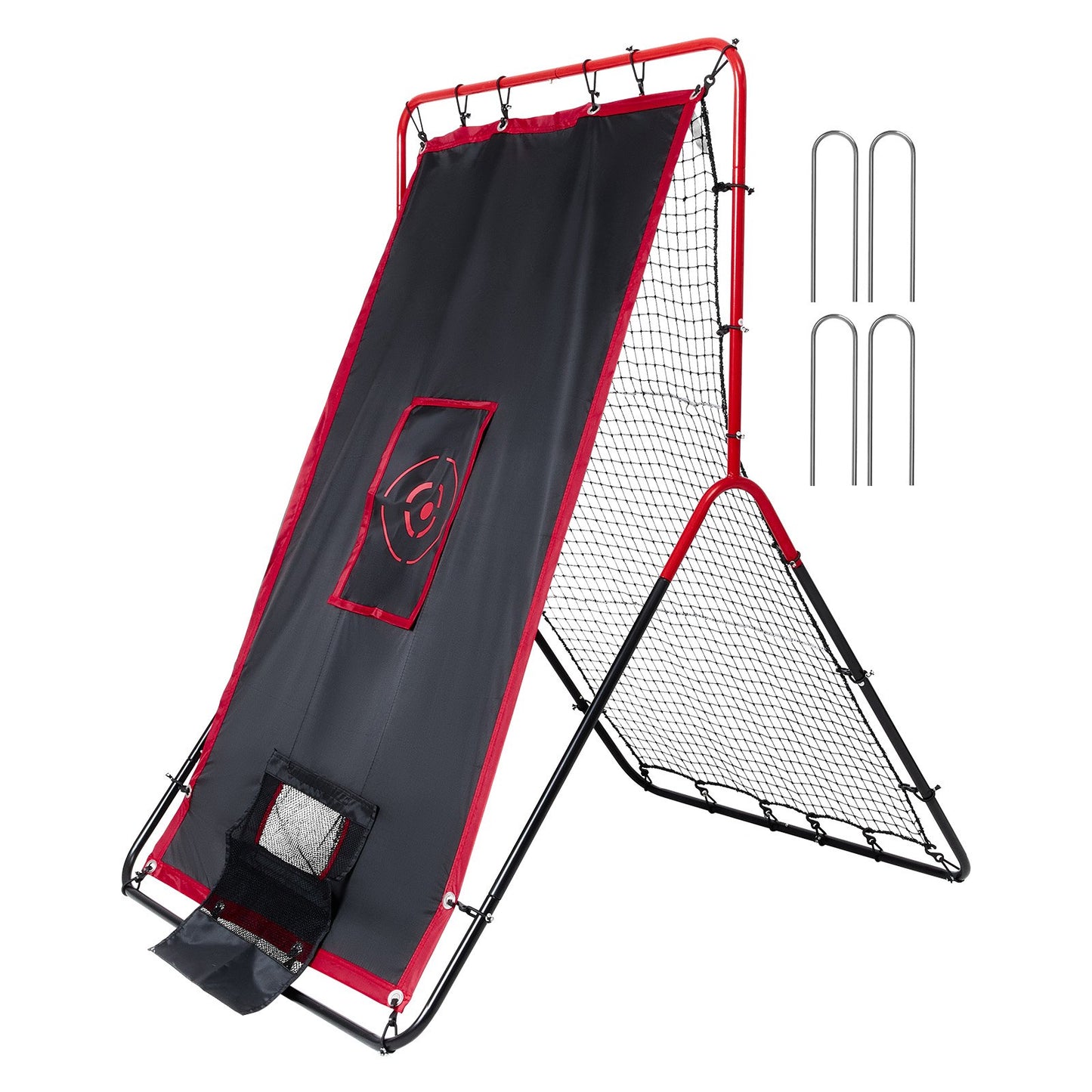 Baseball and Softball Rebounder Net 3x4.5 ft. 2-in-1 Switch Hitter Pitch