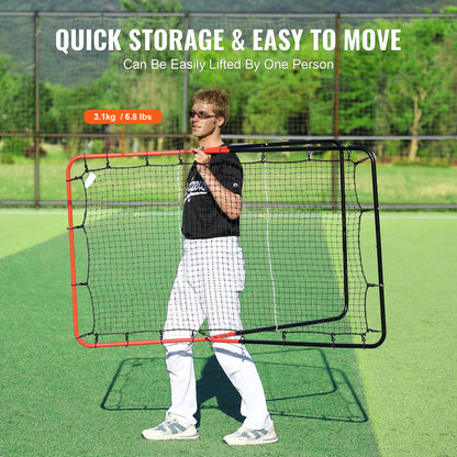 Baseball- und Softball-Rebounder-Netz 3x4,5 ft PitchBack 3-Way Trainer