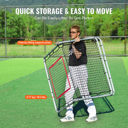 Baseball- und Softball-Rebounder-Netz 3,5 x 6 Fuß 5 einstellbare Winkel