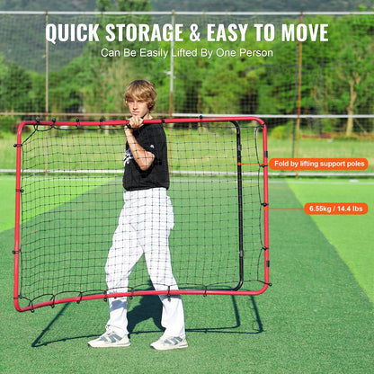 Baseball and Softball Rebounder Net 4x5.5 ft PitchBack All Angle Fielding