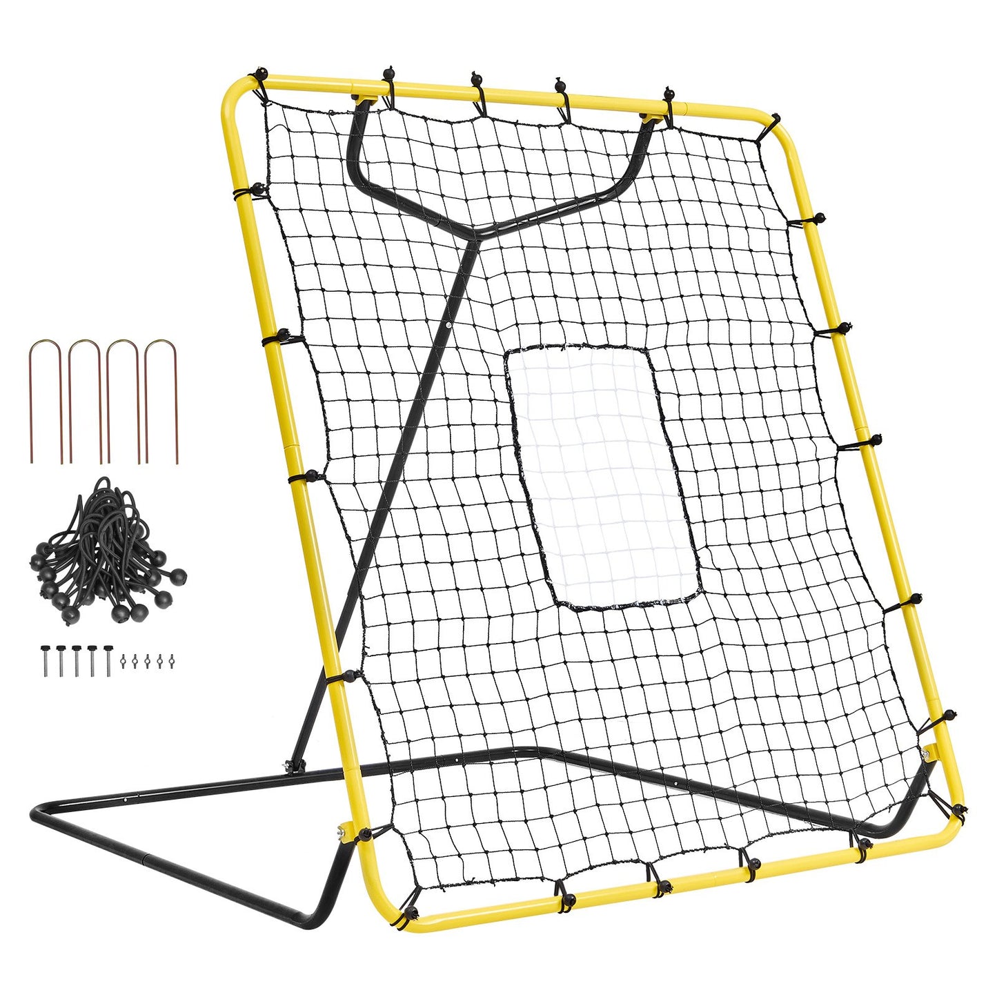 Baseball and Softball Rebounder Net 4x4.5 Ft PitchBack Adjustable Angles