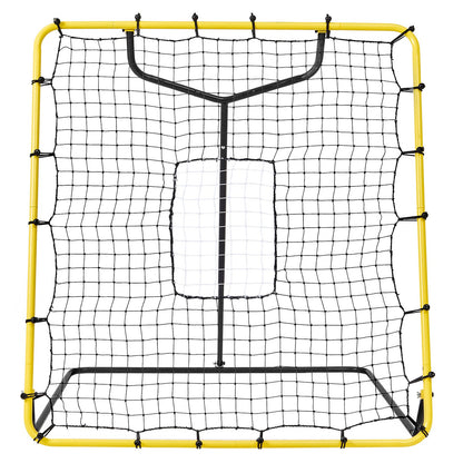 Baseball and Softball Rebounder Net 4x4.5 Ft PitchBack Adjustable Angles