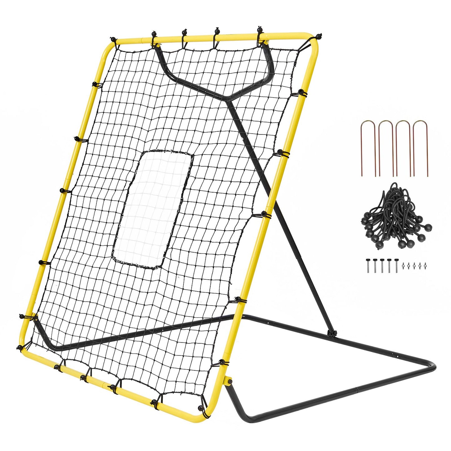 Baseball and Softball Rebounder Net 4x4.5 Ft PitchBack Adjustable Angles