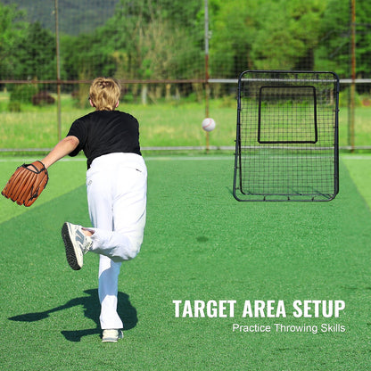 Baseball och Softball Rebounder Net 4x6 Ft PitchBack justerbara vinklar