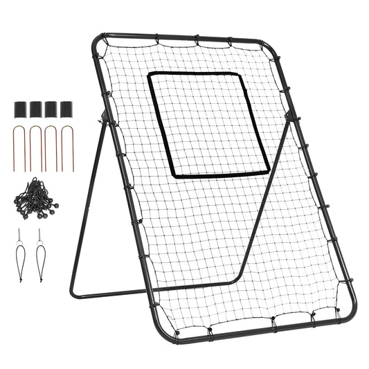 Baseball och Softball Rebounder Net 4x6 Ft PitchBack justerbara vinklar
