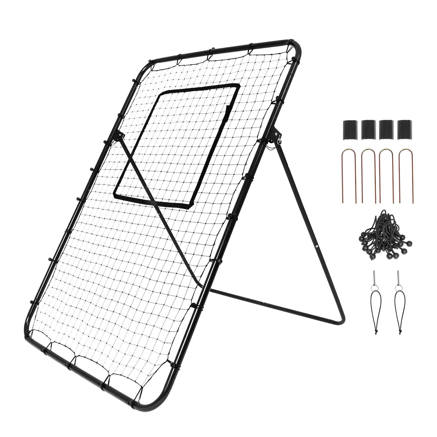 Baseball och Softball Rebounder Net 4x6 Ft PitchBack justerbara vinklar