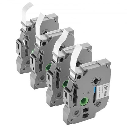etikettband 4-pack 12 mm svart på vit etikettbandsrefill TZe-231