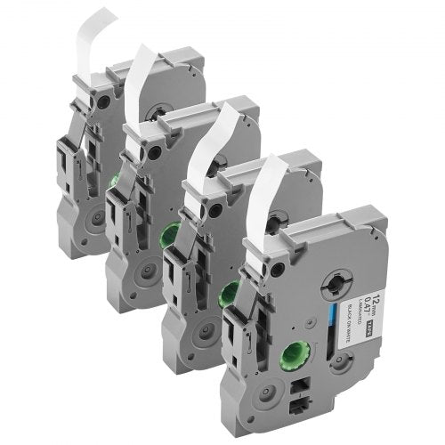 etikettband 4-pack 12 mm svart på vit etikettbandsrefill TZe-231