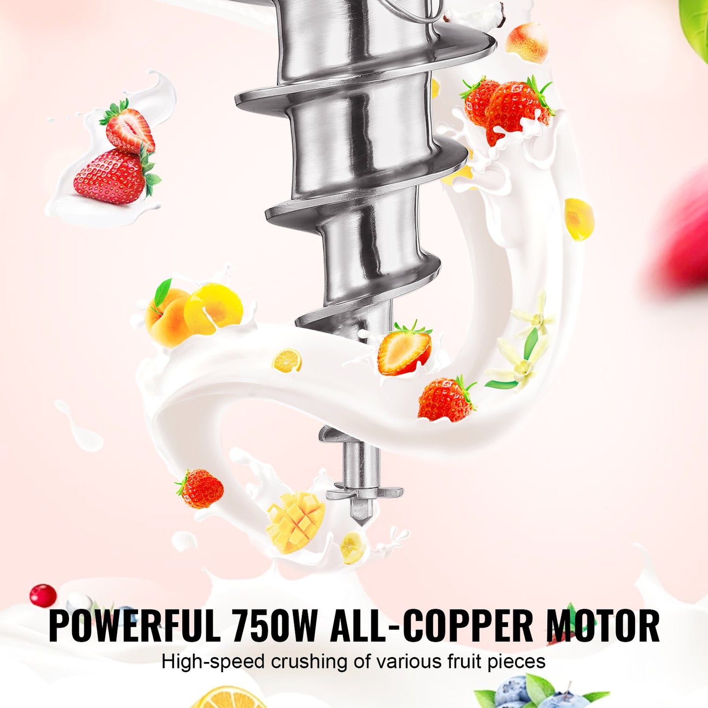Ice Cream Mixer 750W Glass Mixer Omrörningsmaskin 304 Rostfritt stål
