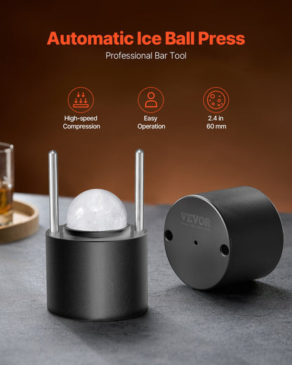 Ice Ball Press Kit Ice Ball Maker 2.4"/60mm Clear Sphere Whiskey Scot