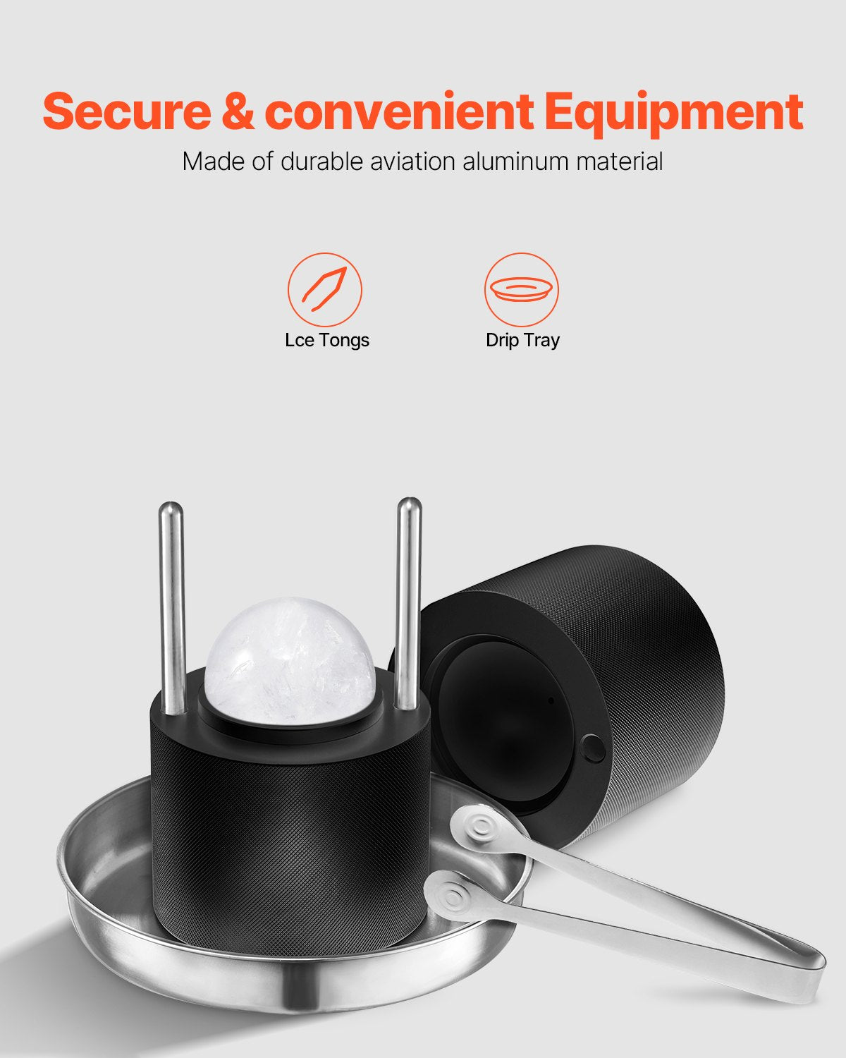 Ice Ball Press Kit Ice Ball Maker 2.4"/60mm Clear Sphere Whiskey Scot